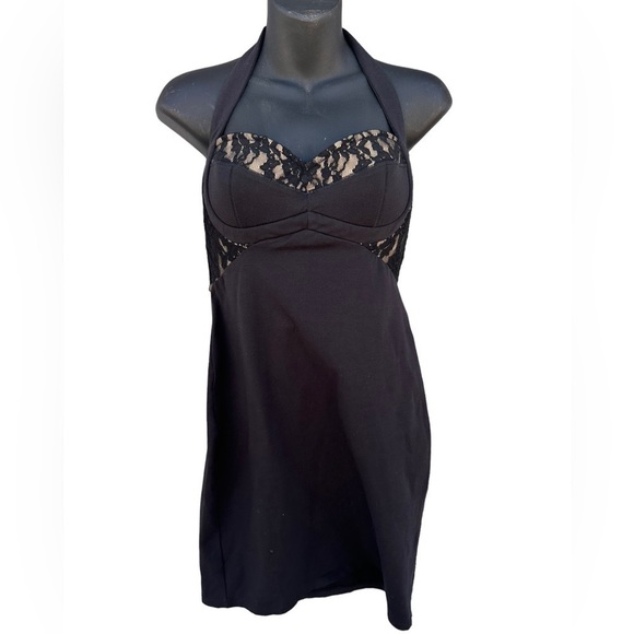 Moda International Black and Cream Lace Dress - Picture 1 of 5